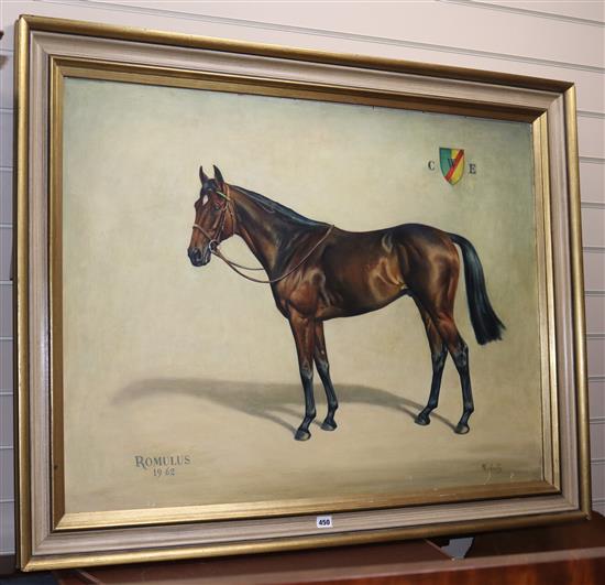 Heinrich H. J. Von Michaelis (South African 1912-1990), Romulus 1962, 65 x 100cm